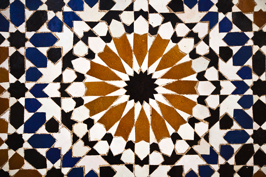  Zellij Tilework   Colourful mosaic decorations   Mausoleum of Moulay Ismail   Meknes